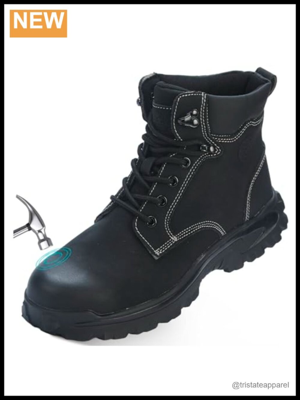 TAERDUN Steel Toe Work Boots Waterproof Safety Shoes Oil Slip Resistant
